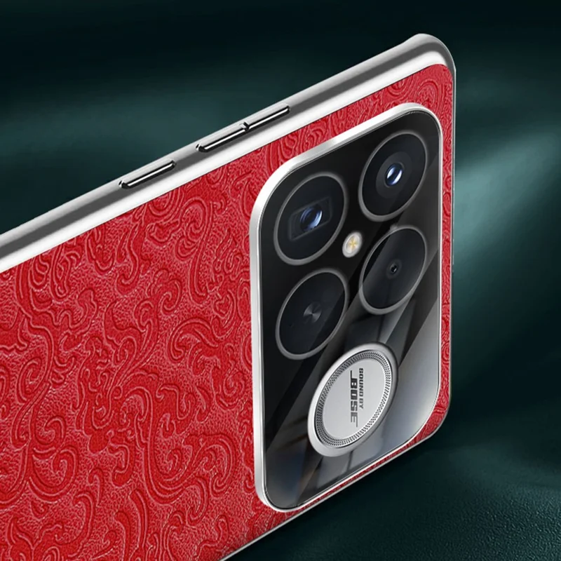 Capa Xiaomi Redmi K90 5G Loong Pattern Electroplated PC + TPU à prova de choques - Vermelho