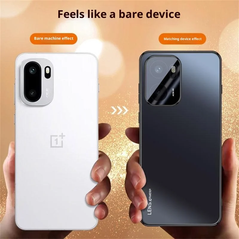 For OnePlus Ace 6 5G Case Acrylic + TPU + Metal Anti-Scratch Phone Cover with Electroplating Frame - Black