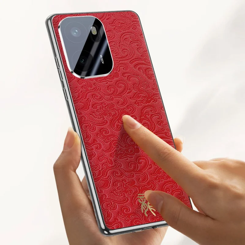 For OnePlus Ace 6 5G Case Loong Pattern Electroplated PC + TPU Shockproof Phone Cover - Red