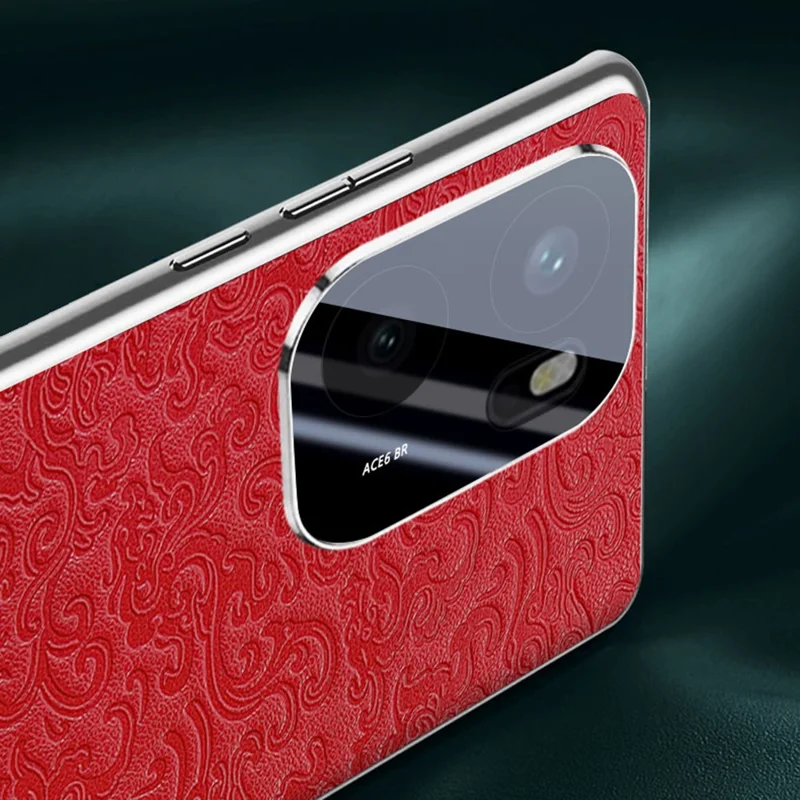 For OnePlus Ace 6 5G Case Loong Pattern Electroplated PC + TPU Shockproof Phone Cover - Red