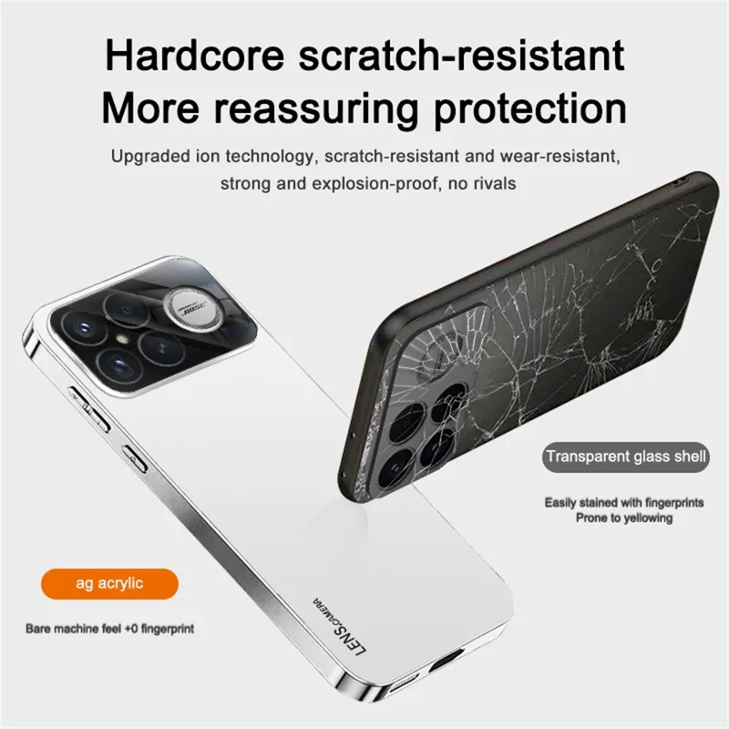 For Xiaomi Redmi K90 5G / Poco F8 Pro 5G Case Acrylic + TPU + Metal Anti-Scratch Phone Cover with Electroplating Frame - Black