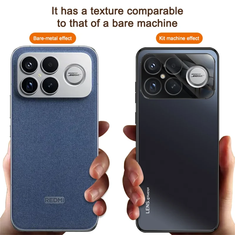 Étui pour Xiaomi Redmi K90 Pro Max 5G en acrylique + TPU + métal anti-rayures avec cadre électrolytique - Bleu marine