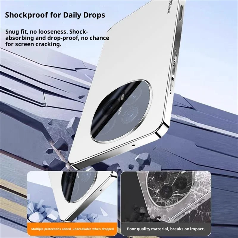 For Honor Magic8 Pro 5G Case Acrylic + TPU + Metal Anti-Scratch Phone Cover with Electroplating Frame - Black