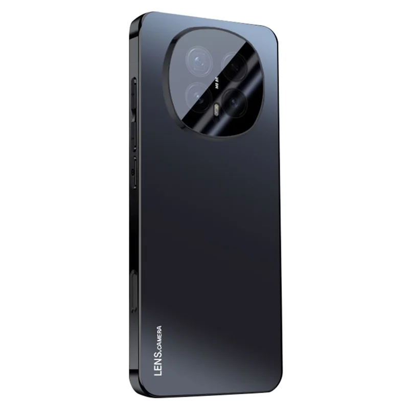 Funda de teléfono For Honor Magic8 5G de acrílico + TPU + metal con marco chapado y protección anti-arañazos - Negro