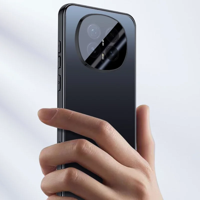 Funda de teléfono For Honor Magic8 5G de acrílico + TPU + metal con marco chapado y protección anti-arañazos - Negro