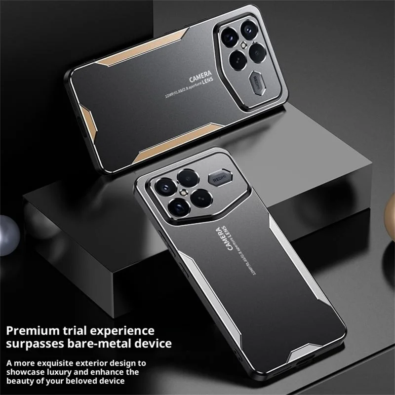 For Xiaomi Redmi K90 Pro Max Champion Edition Phone Case Aluminium Alloy TPU PC Back Cover - Gold