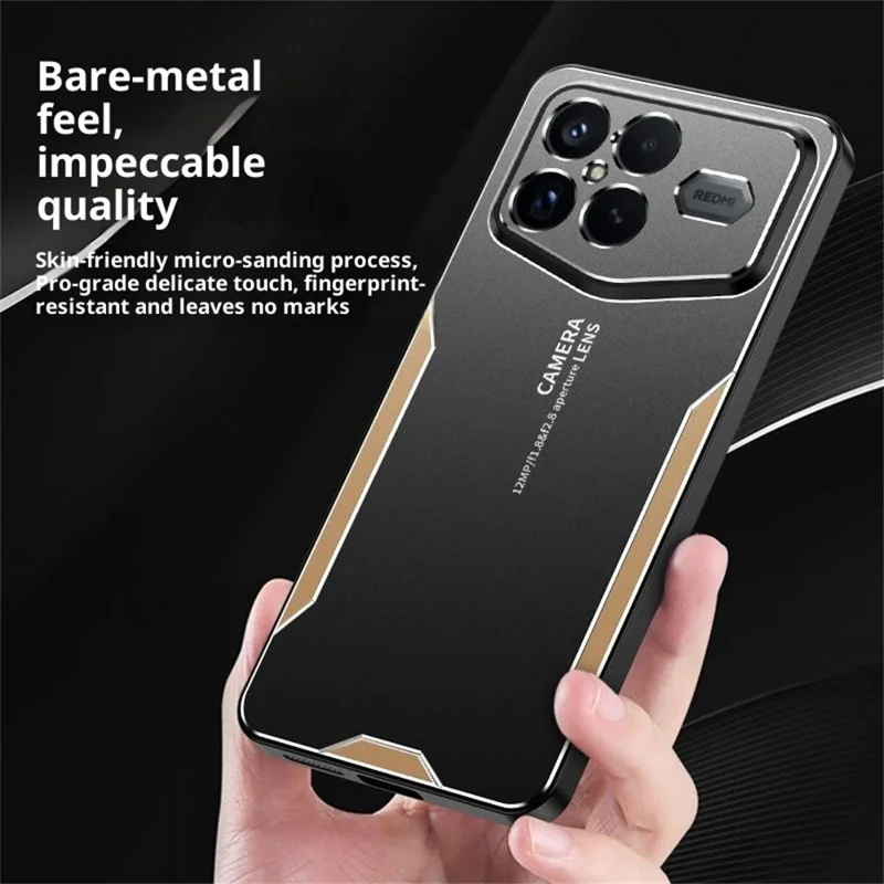 For Xiaomi Redmi K90 Pro Max Champion Edition Phone Case Aluminium Alloy TPU PC Back Cover - Gold