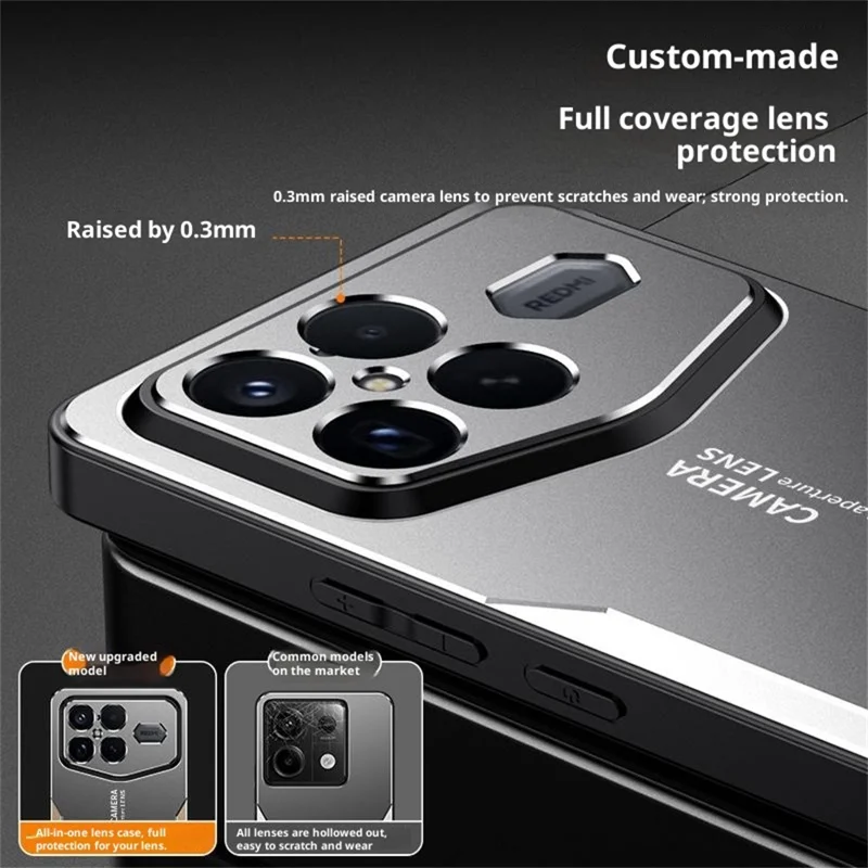 For Xiaomi Redmi K90 Pro Max Champion Edition Phone Case Aluminium Alloy TPU PC Back Cover - Gold