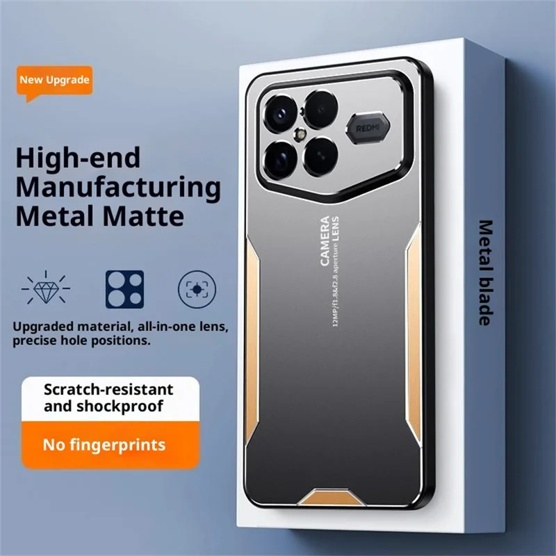 For Xiaomi Redmi K90 Pro Max Champion Edition Phone Case Aluminium Alloy TPU PC Back Cover - Gold