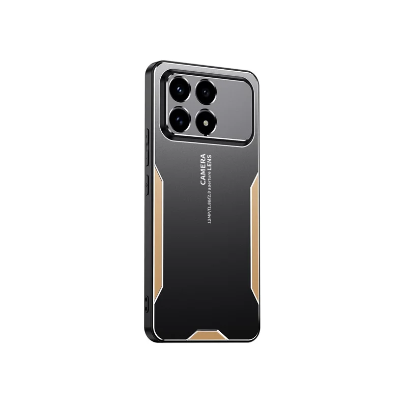 For Xiaomi Redmi K90 5G / Poco F8 Pro Phone Case Aluminium Alloy TPU PC Back Cover - Gold
