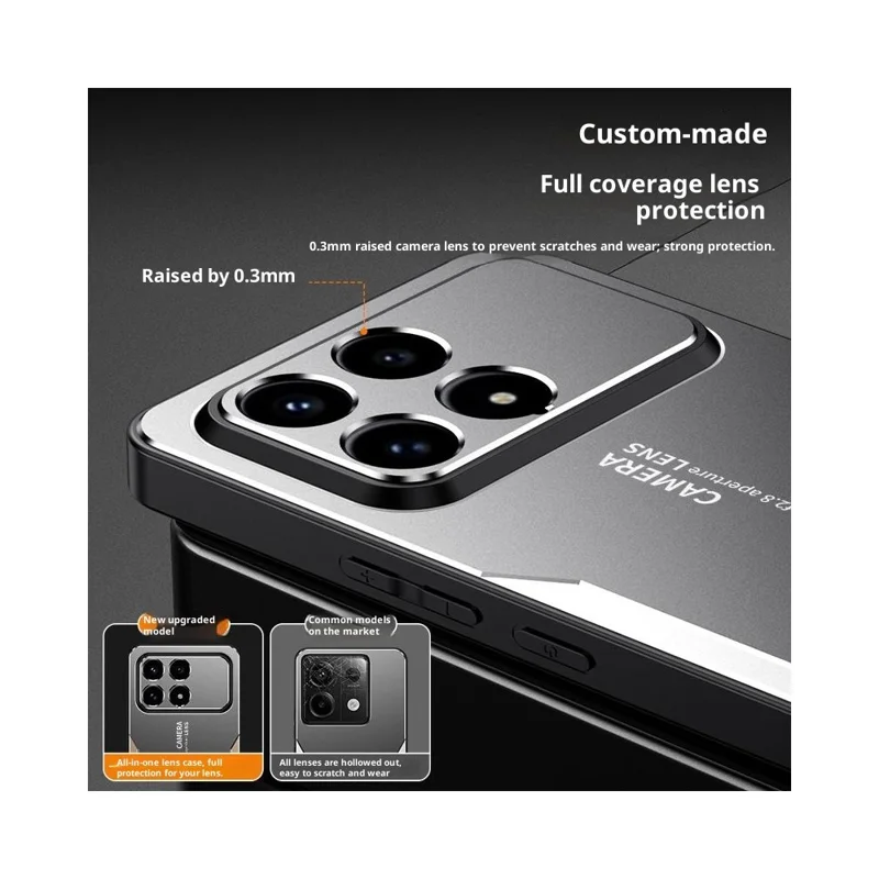 For Xiaomi Redmi K90 5G / Poco F8 Pro Phone Case Aluminium Alloy TPU PC Back Cover - Gold