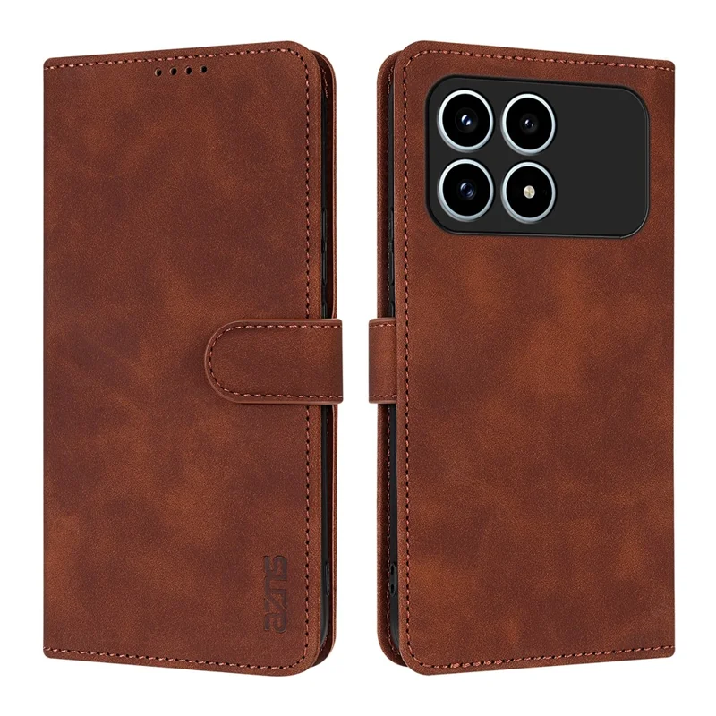 AZNS Para Xiaomi Redmi K90 5G Funda Cartera de Piel de PU - Marrón