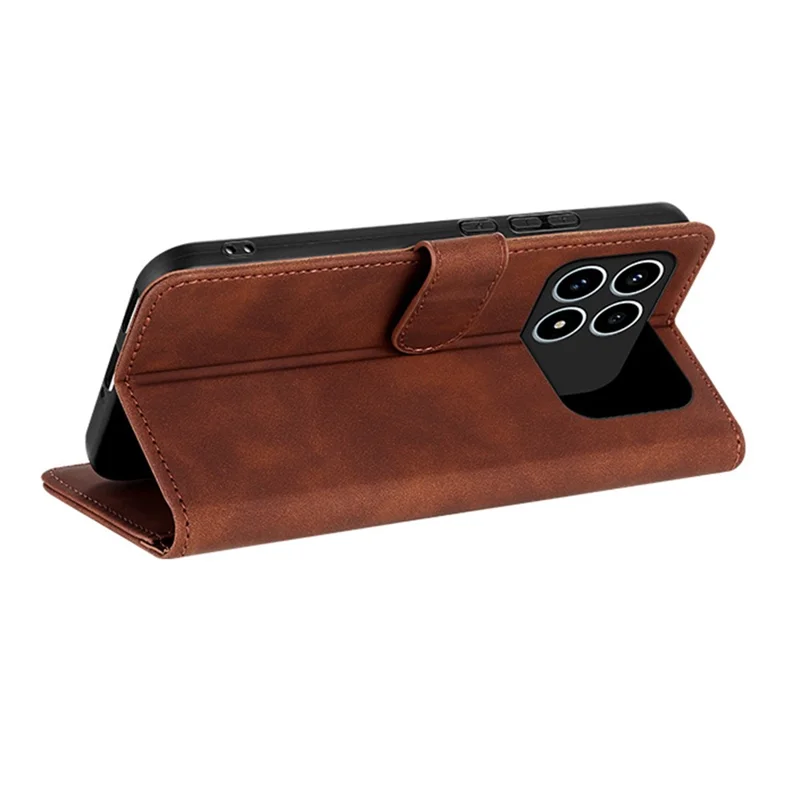 AZNS Para Xiaomi Redmi K90 5G Funda Cartera de Piel de PU - Marrón