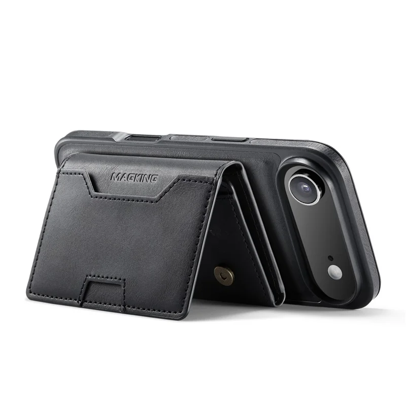 Série MAGKING K4 para Capa de iPhone Air Compatível com Carteira Destacável MagSafe PU TPU PC - Preto