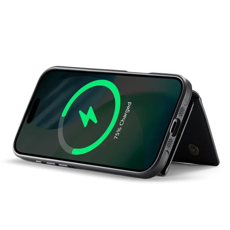 Série MAGKING K4 para Capa de iPhone Air Compatível com Carteira Destacável MagSafe PU TPU PC - Preto