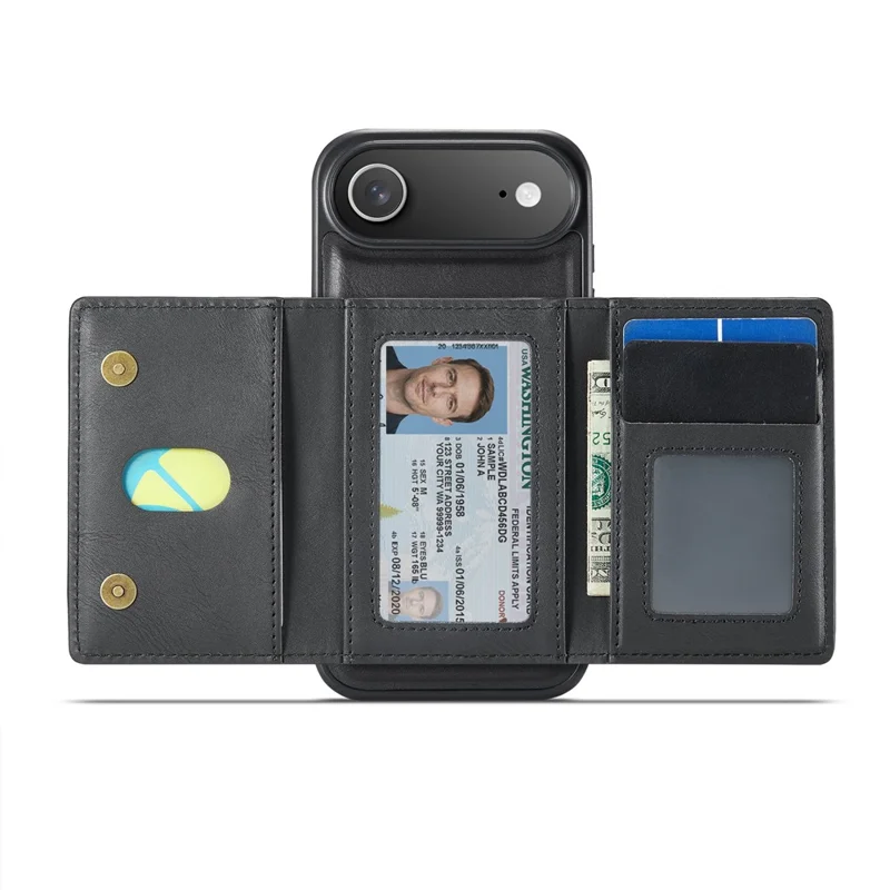 Série MAGKING K4 para Capa de iPhone Air Compatível com Carteira Destacável MagSafe PU TPU PC - Preto