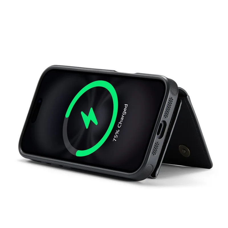 Cover per iPhone 16 Plus Serie MAGKING K4 Compatibile con MagSafe, Portafoglio Staccabile in PU TPU PC - Nero