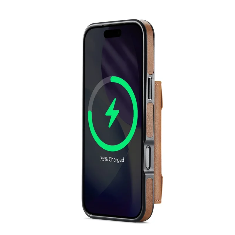 Série MAGKING K4 para iPhone 17 Pro Case Compatível com Carteira Destacável MagSafe PU TPU PC Capa de Telefone - Marrom