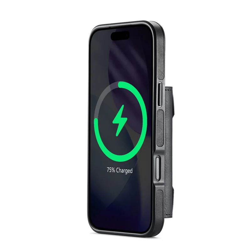 MAGKING K4 Série para Capa de iPhone 17 Pro Max Compatível com Carteira Destacável MagSafe PU TPU PC - Preto