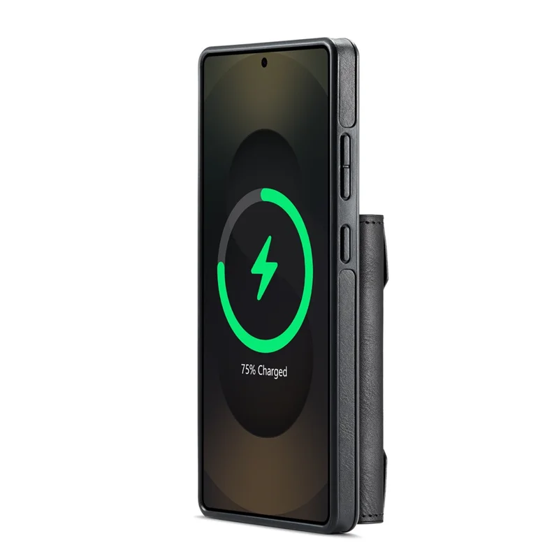 MAGKING K4 Série Para Samsung Galaxy S25 Ultra Case Compatível com MagSafe Carteira Destacável PU TPU PC Capa de Telefone - Preto