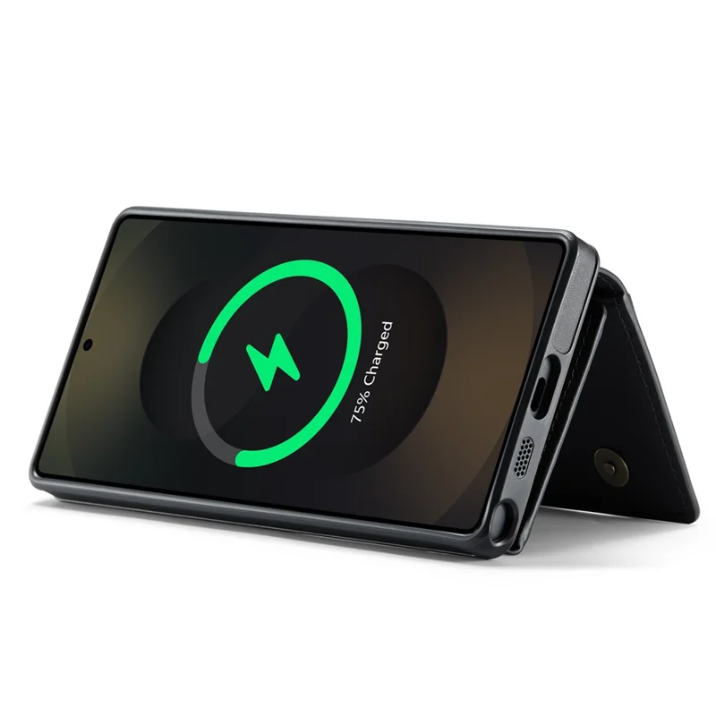 MAGKING K4 Série Para Samsung Galaxy S25 Ultra Case Compatível com MagSafe Carteira Destacável PU TPU PC Capa de Telefone - Preto