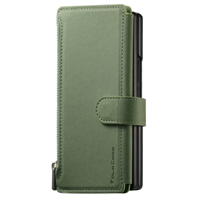 For Honor Magic V3 5G Magnetic Case Detachable Wallet Stand Cloth Texture PU Leather Foldable Screen Phone Cover - Green