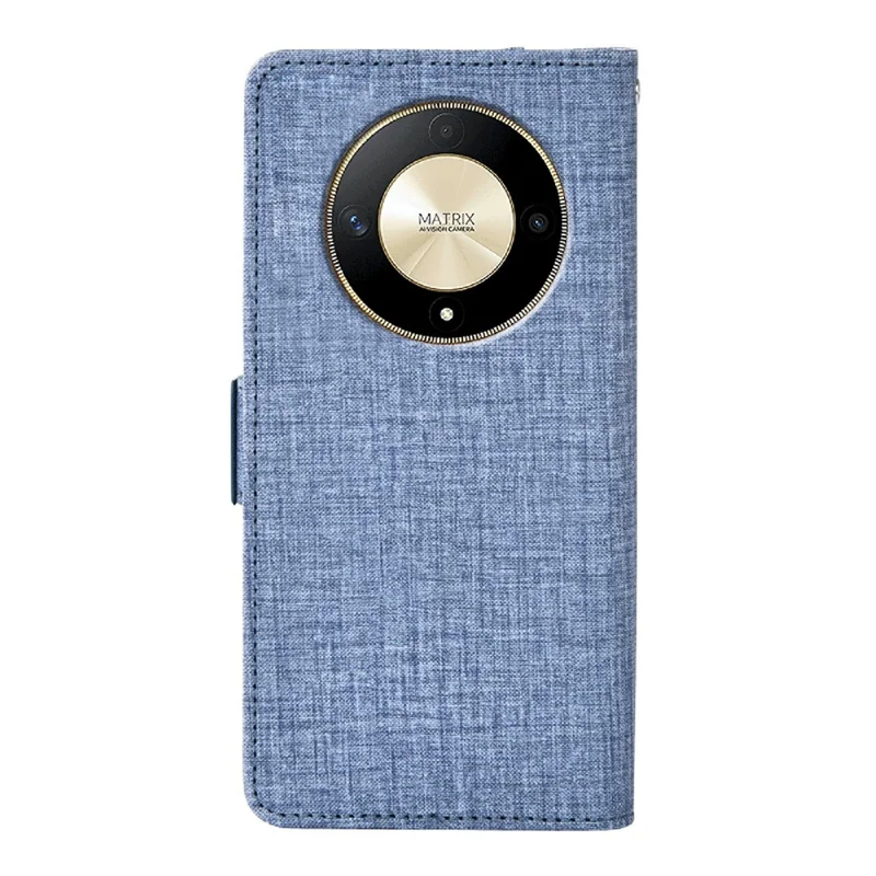 For Honor Magic6 Lite 5G  /  X9b 5G Case Jean Cloth Texture PU Leather Wallet Phone Cover with Rotating Card Slots - Blue
