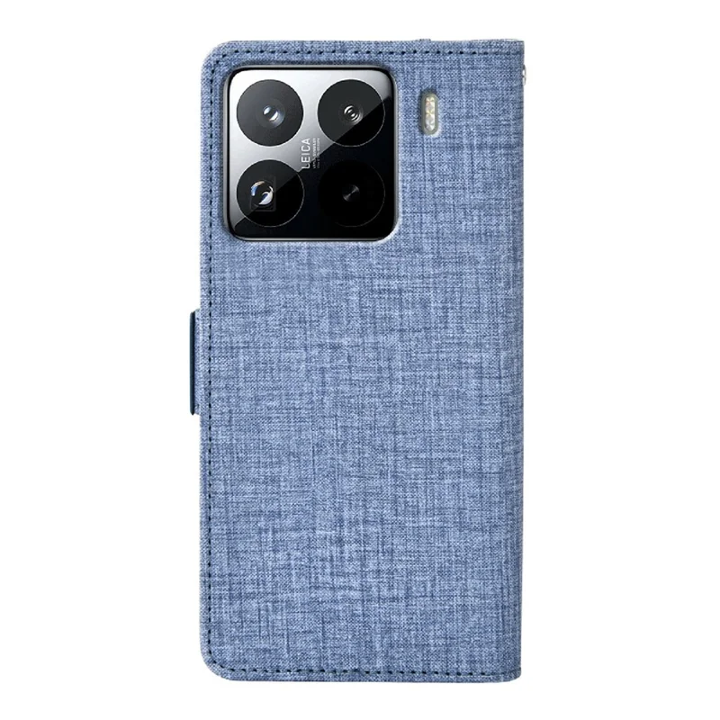 For Xiaomi 15 Pro Case Jean Cloth Texture PU Leather Wallet Phone Cover with Rotating Card Slots - Blue