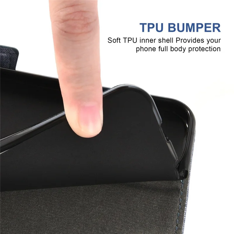 Чехол для OnePlus Nord CE4 Lite 5G / Oppo K12x 5G (Китай) с текстурой джинсовой ткани, кожаный бумажник с вращающимися слотами для карт - синий