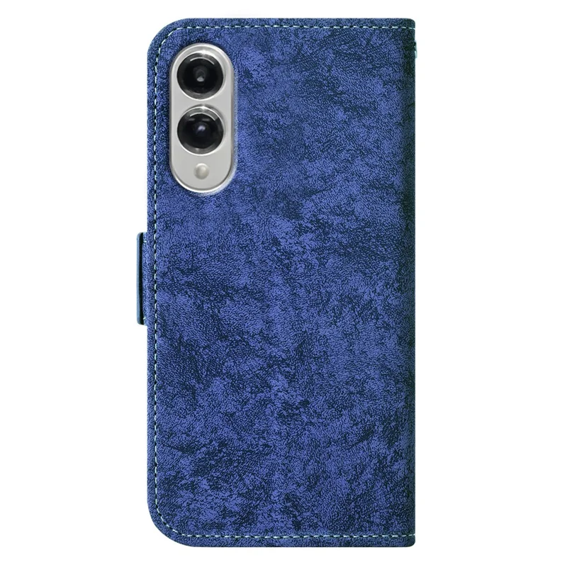 Per Samsung Galaxy S25 Edge Case Water-ink Painting Wallet PU Leathe Phone Cover con Slot per Carte Rotanti - Blu