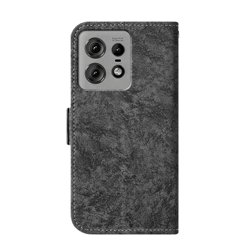 Motorola Edge 50 Pro 5G Hülle Wasserfarbenmalerei Brieftasche PU Leder Handyhülle mit drehbaren Kartenfächern - Schwarz