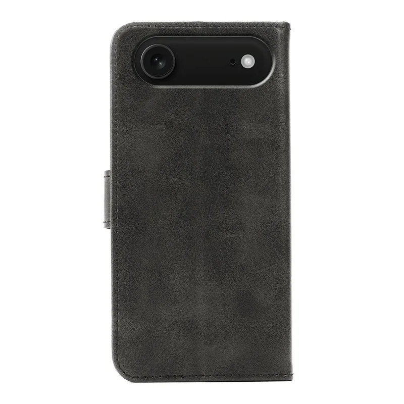 For iPhone Air Case Wallet Stand Magnetic Clasp Closure Calf Texture Leather Phone Cover - Black