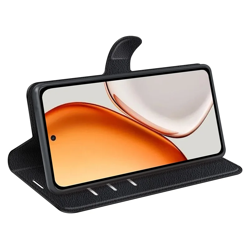 AMORUS For Honor X9d 5G Carteira Caso Textura Litchi Resistente a Choques Couro Flip Stand Capa de Telefone - Preto