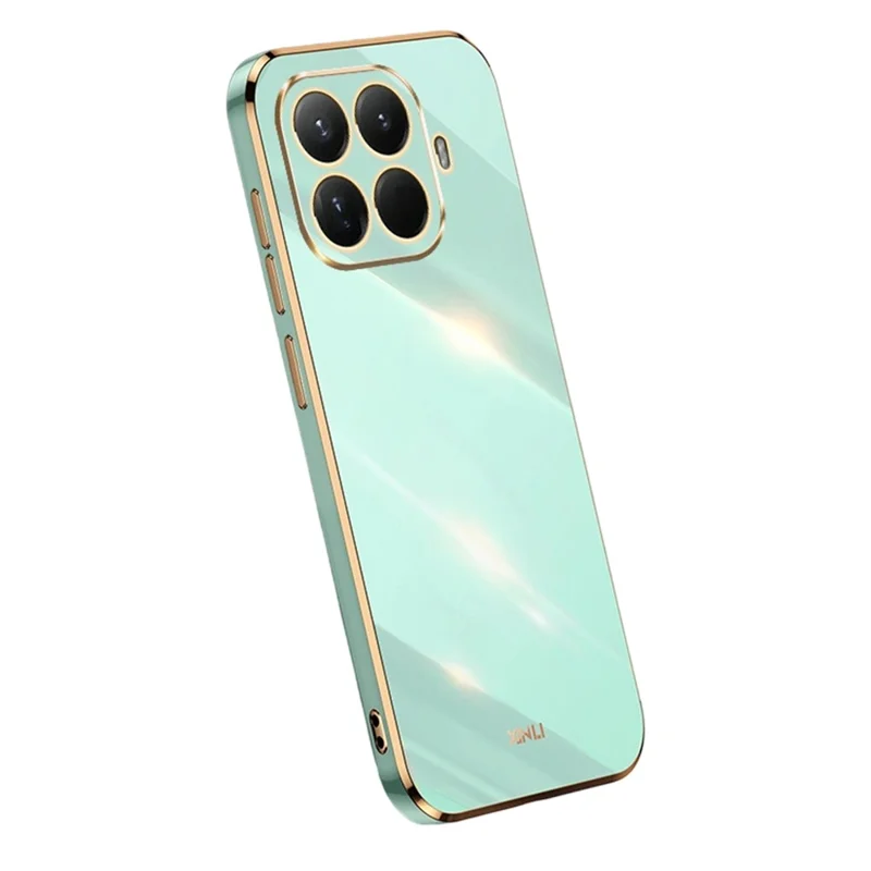 Bulk Purchasing XINLI For Xiaomi 15T Pro Case TPU Phone Cover with Electroplating Frame - Cyan