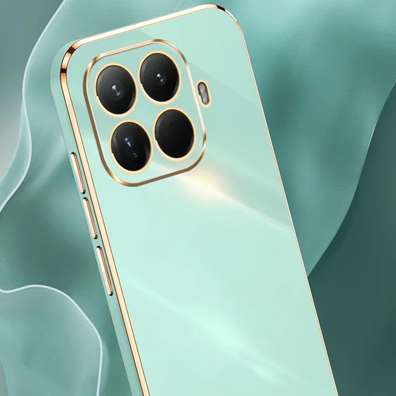 Bulk Purchasing XINLI For Xiaomi 15T Pro Case TPU Phone Cover with Electroplating Frame - Cyan