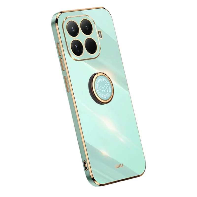 Bulk Purchasing XINLI For Xiaomi 15T Pro Case Ring Kickstand Electroplating TPU Phone Cover - Cyan