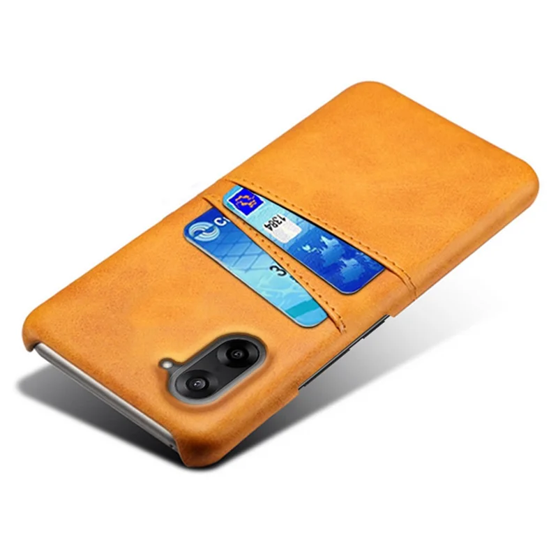For OnePlus Nord CE5 5G / Ace 5 Racing 5G Case Dual Card Slots PU Leather + Hard PC Phone Cover - Orange