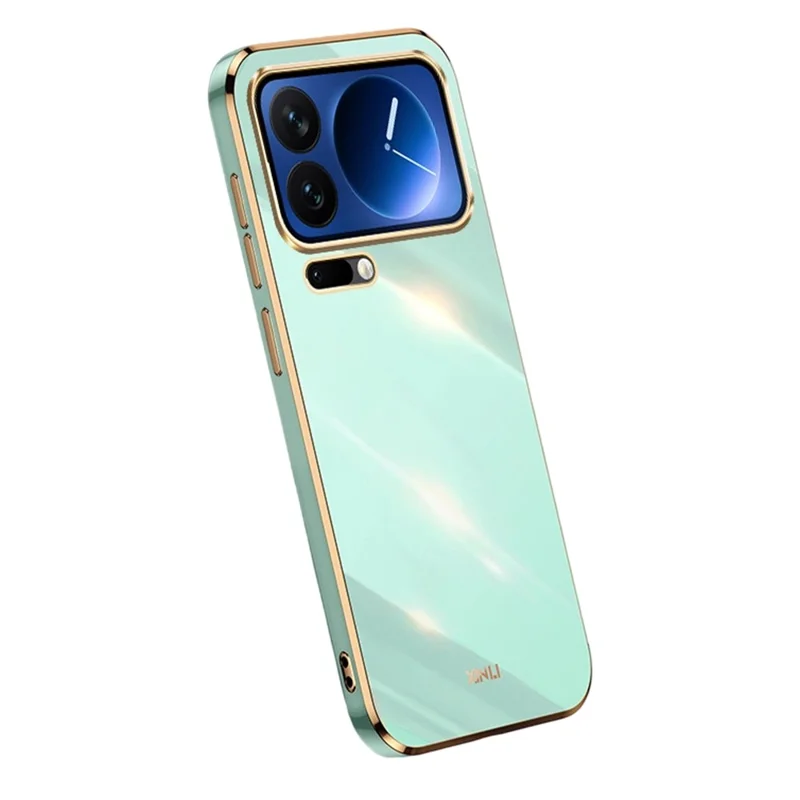 XINLI Funda para Xiaomi 17 Pro Max, Carcasa de TPU con Marco Chapado - Cian