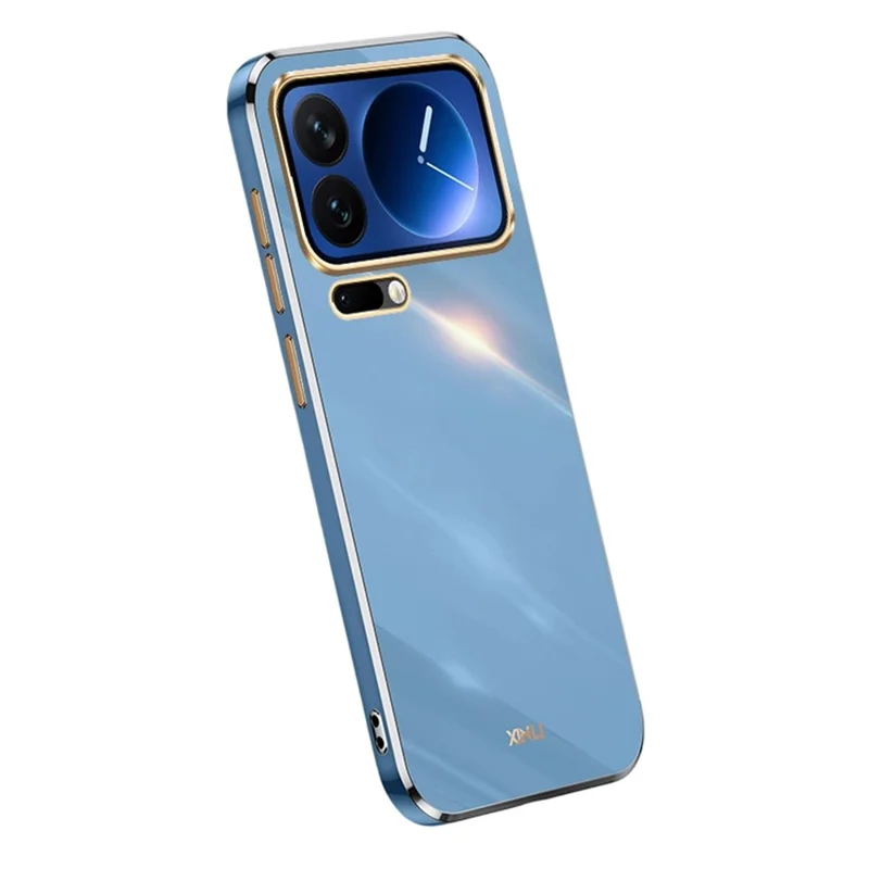 Bulk Purchasing XINLI For Xiaomi 17 Pro Max Case TPU Phone Cover with Electroplating Frame - Blue