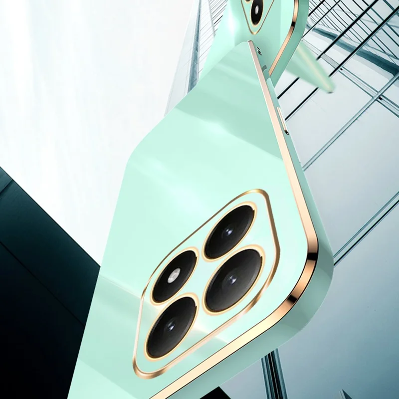 Bulk Purchasing XINLI For Xiaomi 15T Case TPU Phone Cover with Electroplating Frame - Cyan