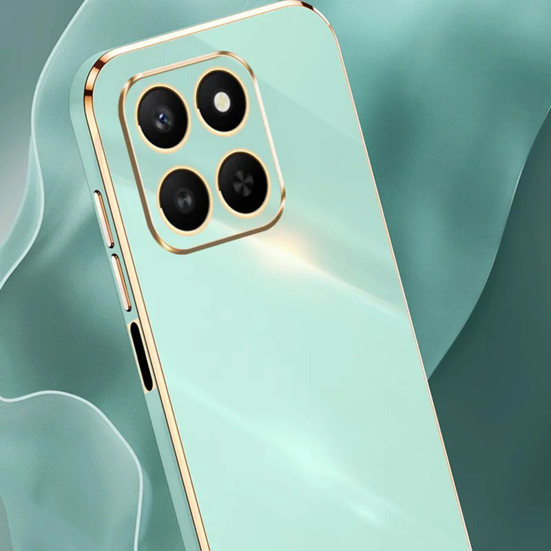 XINLI For Honor 400 Smart 5G / X7d 4G Чехол для телефона TPU с электроплатированной рамкой - Cyan