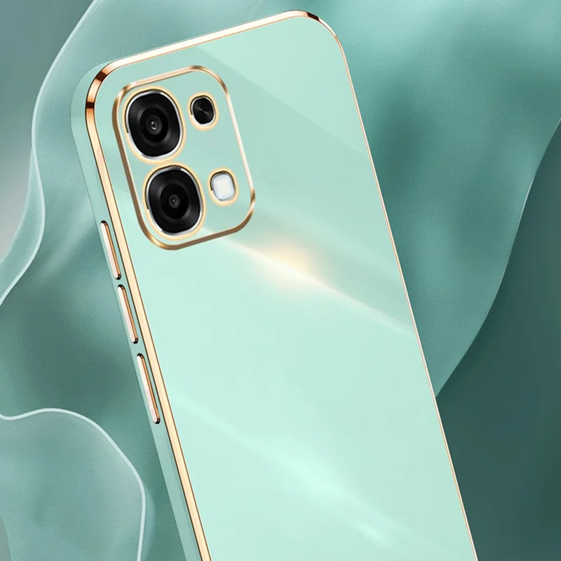 Bulk Purchasing XINLI Phone Case For Oppo F31 5G  /  A6 Pro 4G  /  A6 Pro 5G TPU Cover with Electroplating Frame - Cyan