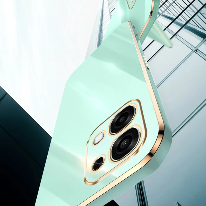 Bulk Purchasing XINLI Phone Case For Oppo F31 5G  /  A6 Pro 4G  /  A6 Pro 5G TPU Cover with Electroplating Frame - Cyan