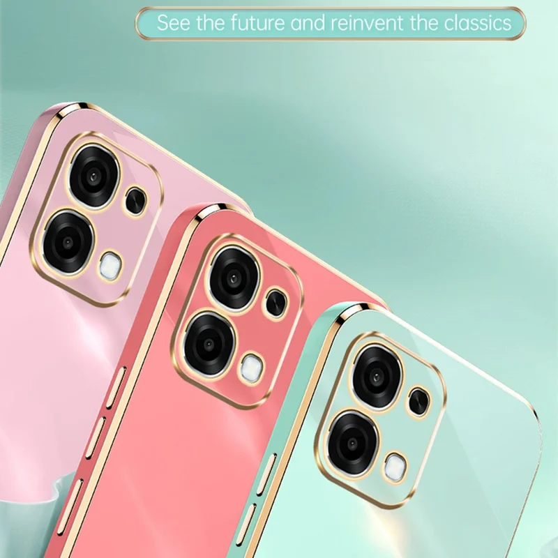 Bulk Purchasing XINLI Phone Case For Oppo F31 5G  /  A6 Pro 4G  /  A6 Pro 5G TPU Cover with Electroplating Frame - Cyan