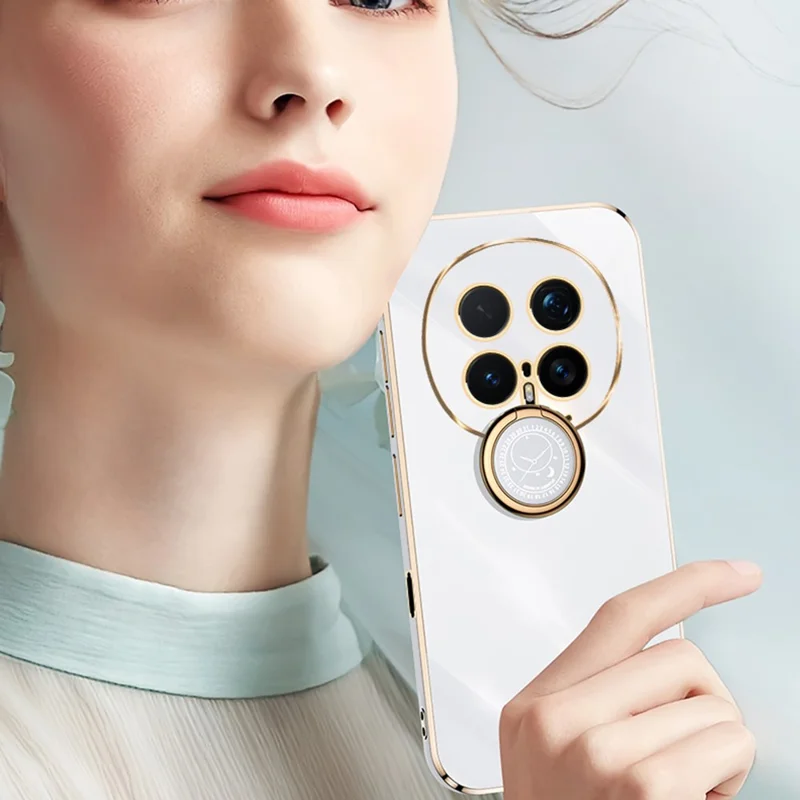 Bulk Purchasing XINLI For Honor Magic8 Pro 5G Case Ring Kickstand Electroplating TPU Phone Cover - Cyan