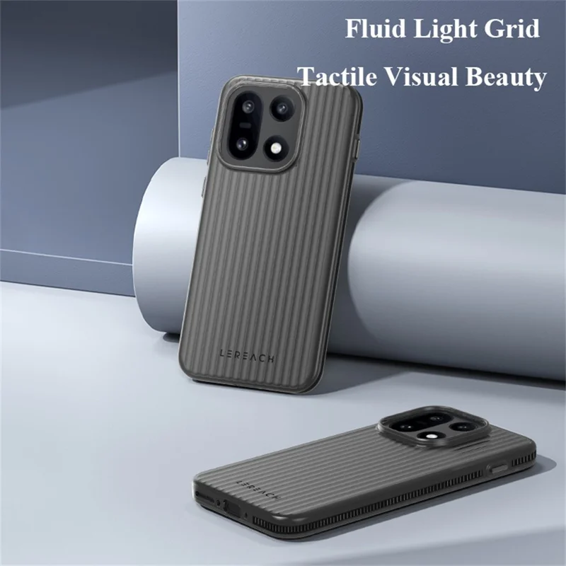 LEREACH TOC-Serie für OnePlus 15 5G-Hülle Fließendes Gitter PC-Handyhülle - Schwarz