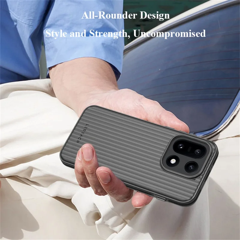 LEREACH TOC-Serie für OnePlus 15 5G-Hülle Fließendes Gitter PC-Handyhülle - Schwarz