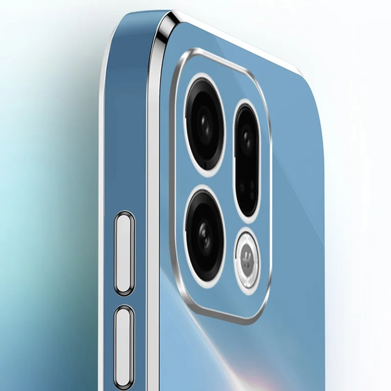 XINLI til Oppo Find X9 5G etui med ring og stander Elektrisk pladeret TPU telefondæksel - Cyan