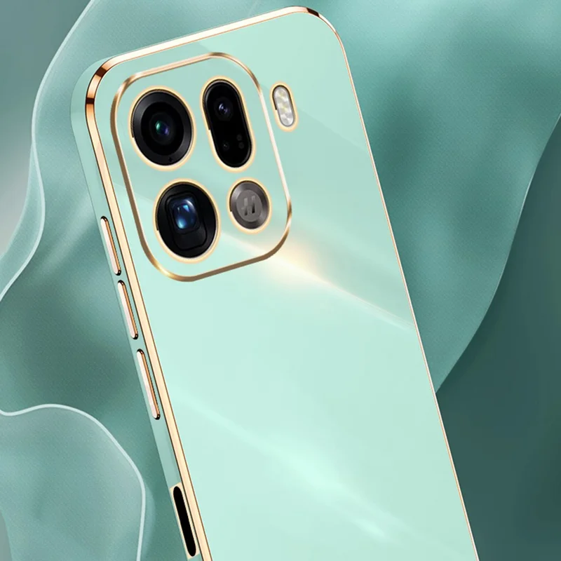 XINLI voor Oppo Find X9 Pro 5G hoesje TPU telefoonhoes met gegalvaniseerde rand - Cyaan