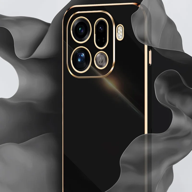 XINLI voor Oppo Find X9 Pro 5G hoesje TPU telefoonhoes met gegalvaniseerde rand - Cyaan